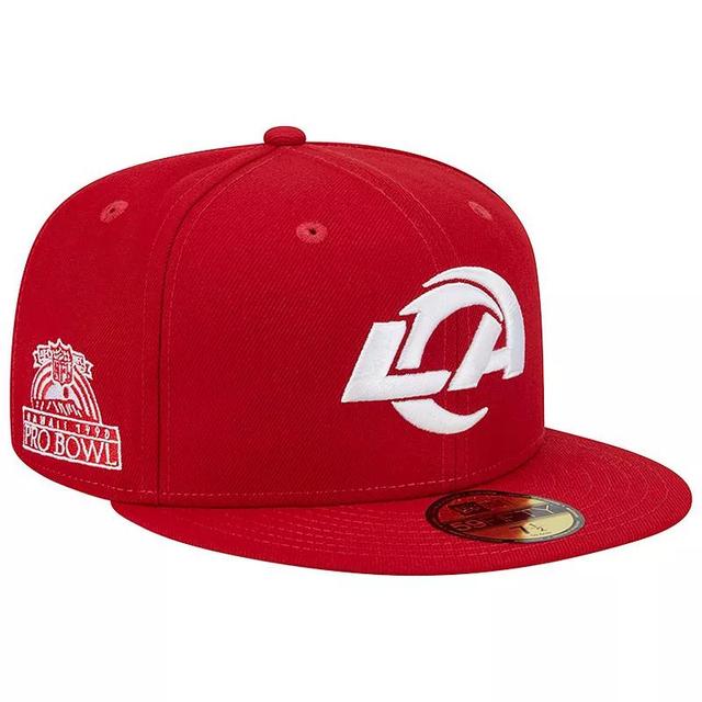 Mens New Era Scarlet Los Angeles Rams 1990 Hawaii Pro Bowl Main Patch 59FIFTY Fitted Hat Product Image