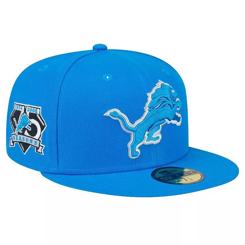 Mens New Era Detroit Lions Main Side Patch 59FIFTY Fitted Hat Product Image