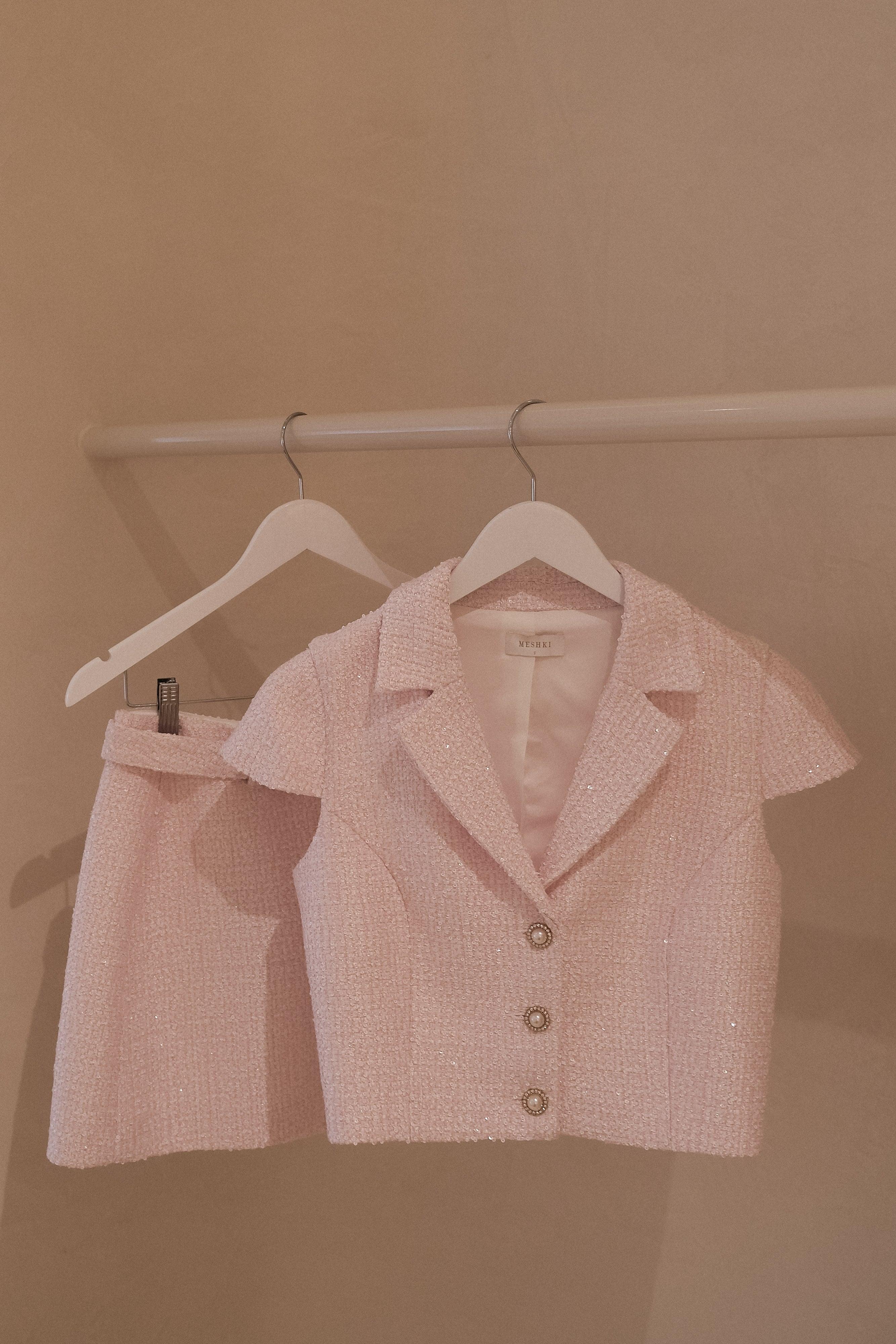 Mercer Tweed Top - Fairy Floss Pink Product Image