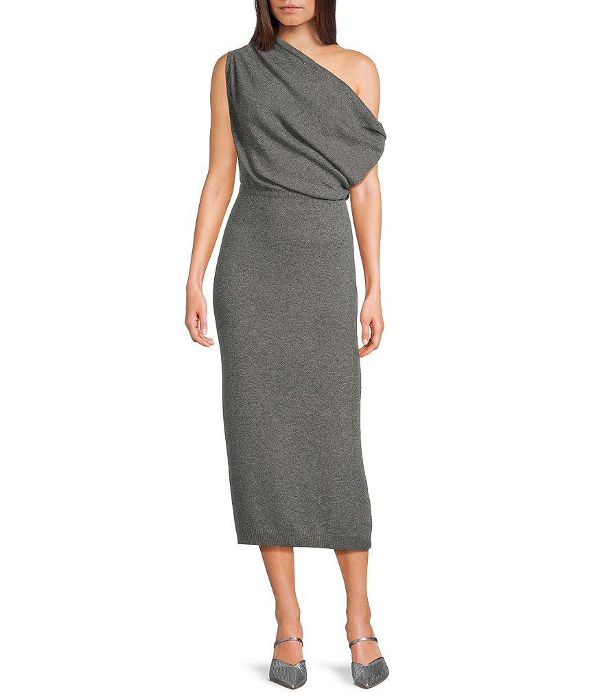 ASTR the Label Val One Shoulder Neck Sleeveless Sweater Midi Dress Product Image