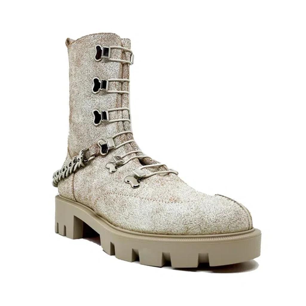 Leather Boots In Beige Product Image