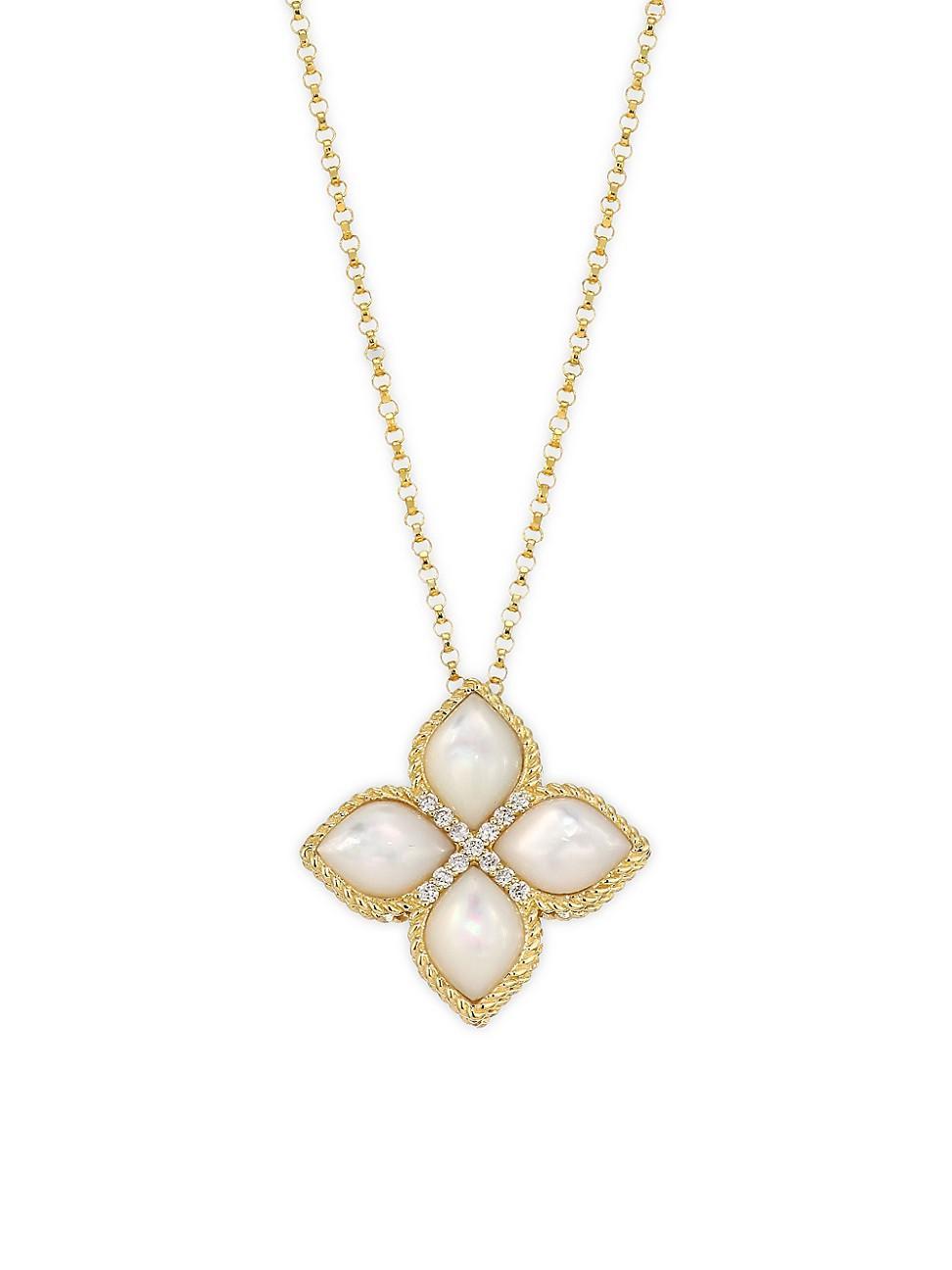 Venetian Princess 18K Yellow Gold, Diamonds & Mother-of-Pearl Pendant Necklace - Yellow Gold Product Image