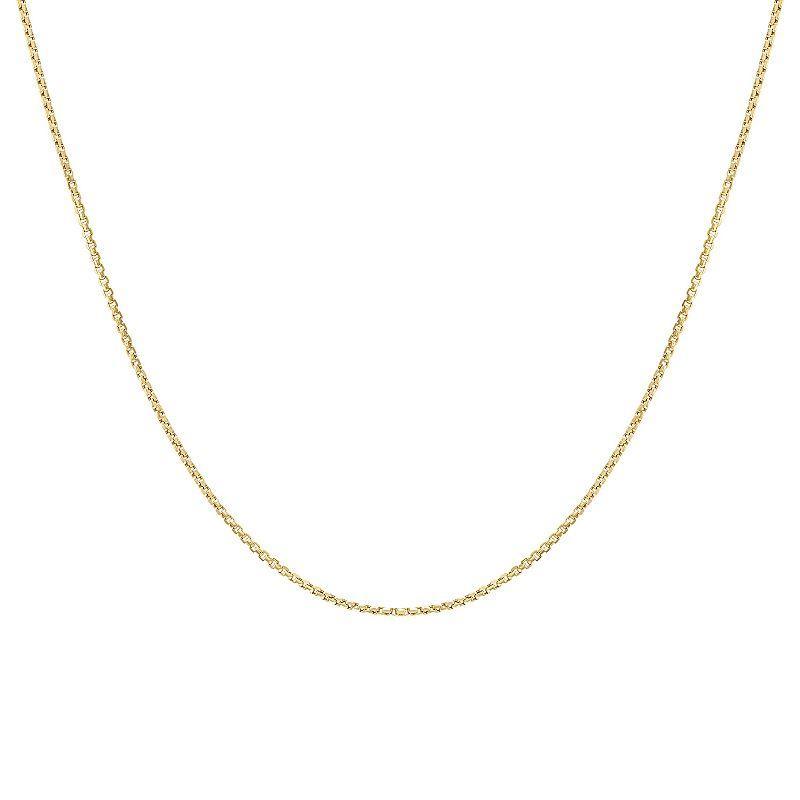 Jordan Blue 14k Gold 1.3 mm Box Chain Necklace, Womens Product Image