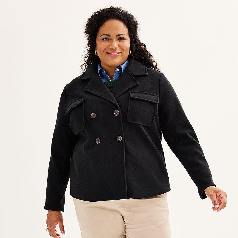 Plus Size Croft & Barrow Double Breasted Jacket, Womens Product Image