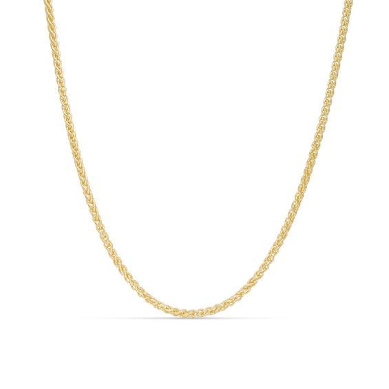 Men's 2.1mm Wheat Chain Necklace in 14K Gold - 30" Product Image