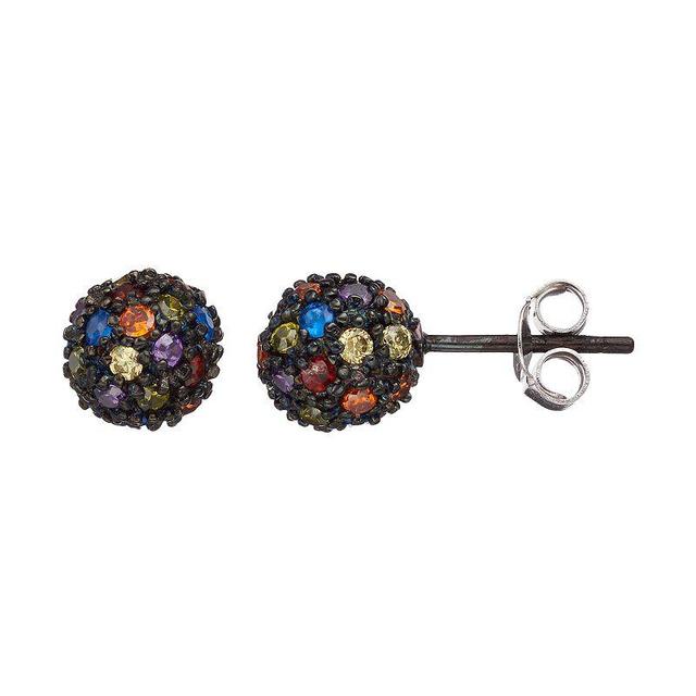 Sophie Miller Cubic Zirconia & Lab-Created Blue Spinel Ball Stud Earrings, Womens, Multicolor Product Image