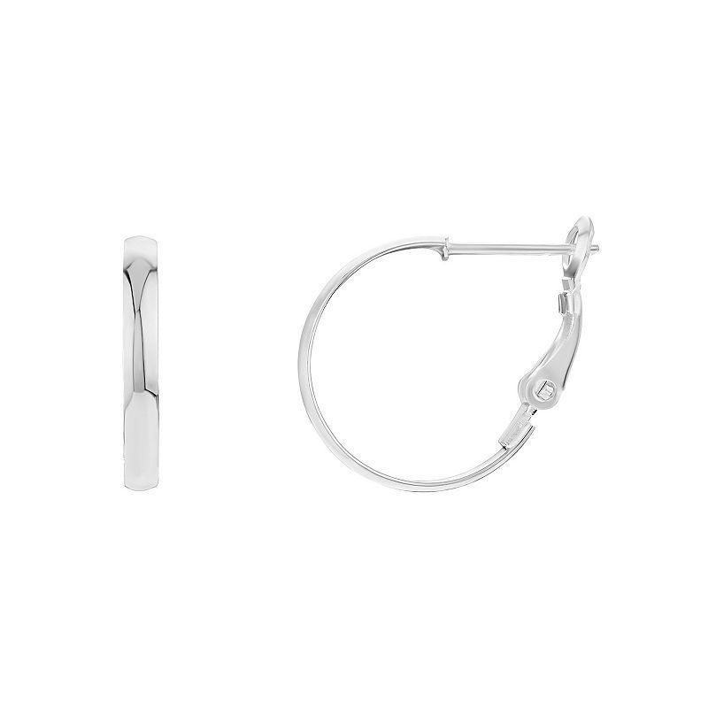 PRIMROSE Sterling Silver Hoop Earrings, Womens, Grey Product Image