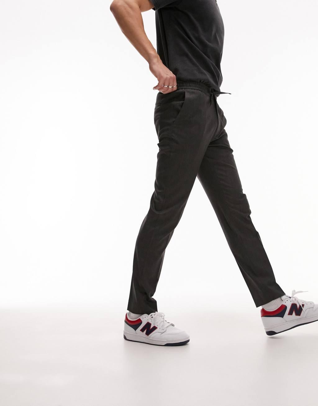 Topman skinny smart pants with elasticated waistband Product Image