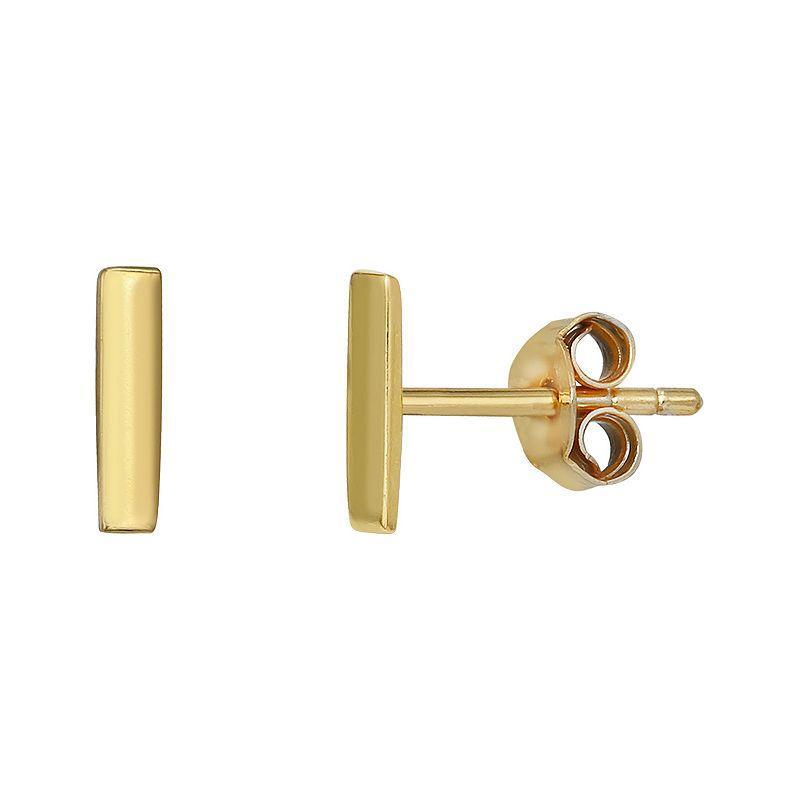 PRIMROSE Sterling Silver Initial Stud Earrings, Womens, Gold Tone I Product Image