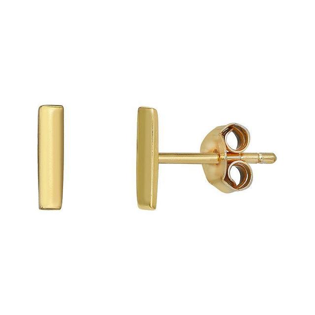 PRIMROSE Sterling Silver Initial Stud Earrings, Womens, Gold Tone I Product Image