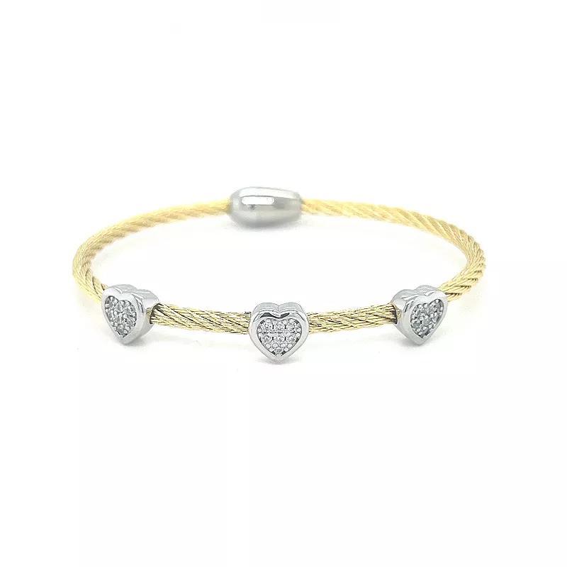 Juvell Two Tone 18k Gold Plated Cubic Zirconia Bangle Bracelet, Womens Product Image