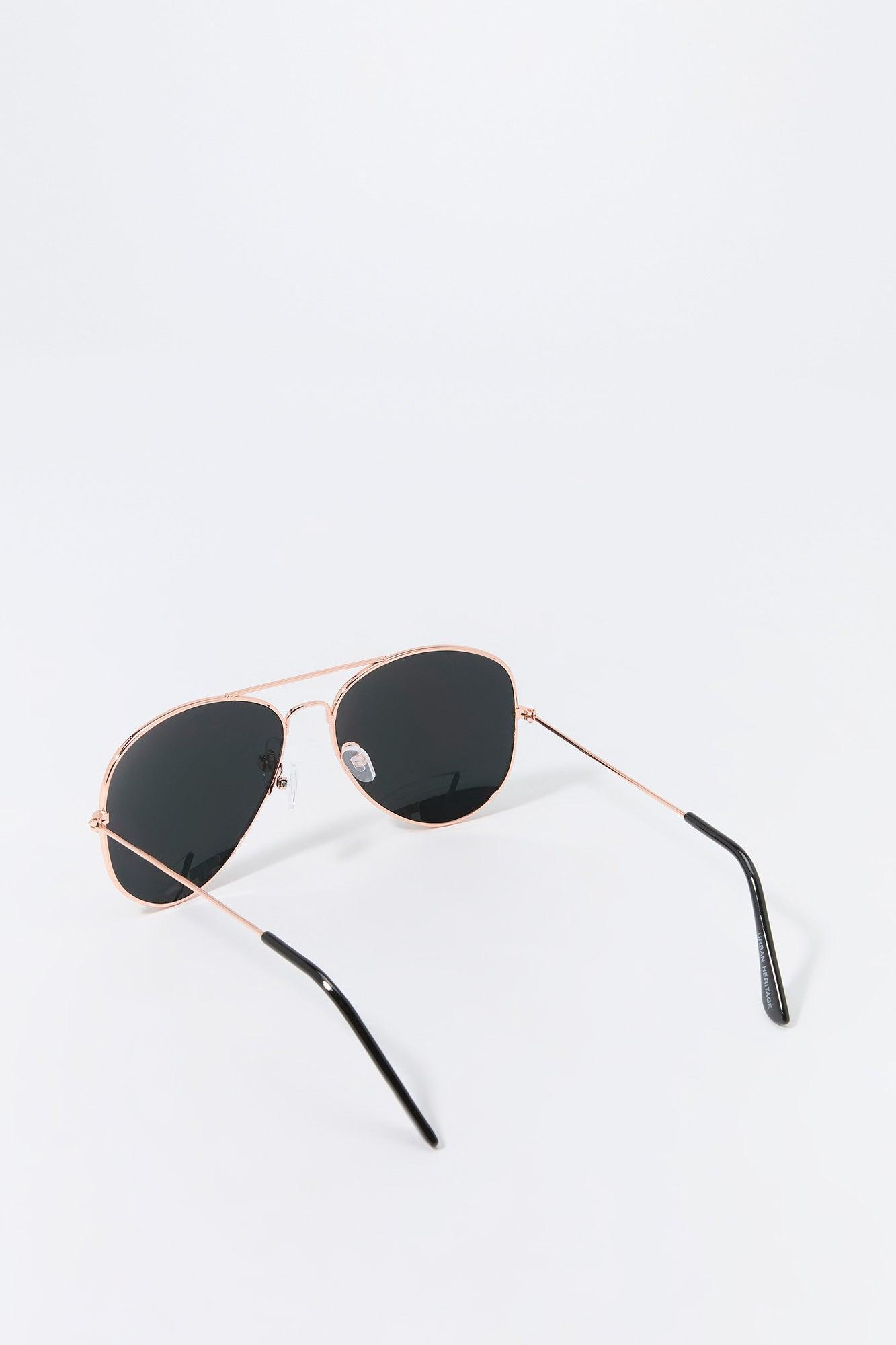 Rose Gold Aviator Sunglasses Male Product Image