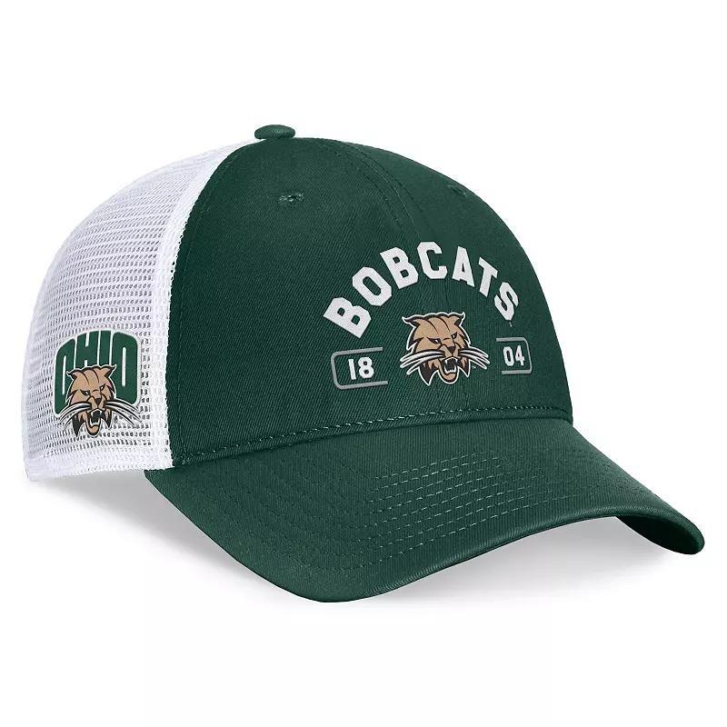 Mens Top of the World Green/White Ohio Bobcats Free Kick Trucker Adjustable Hat Product Image