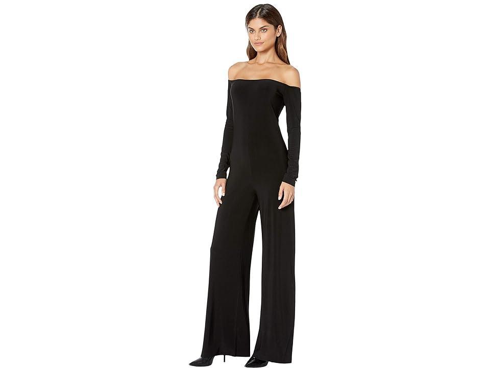 Norma Kamali Long Sleeve Off-Shoulder Jumpsuit Women's Jumpsuit & Rompers One Piece Product Image