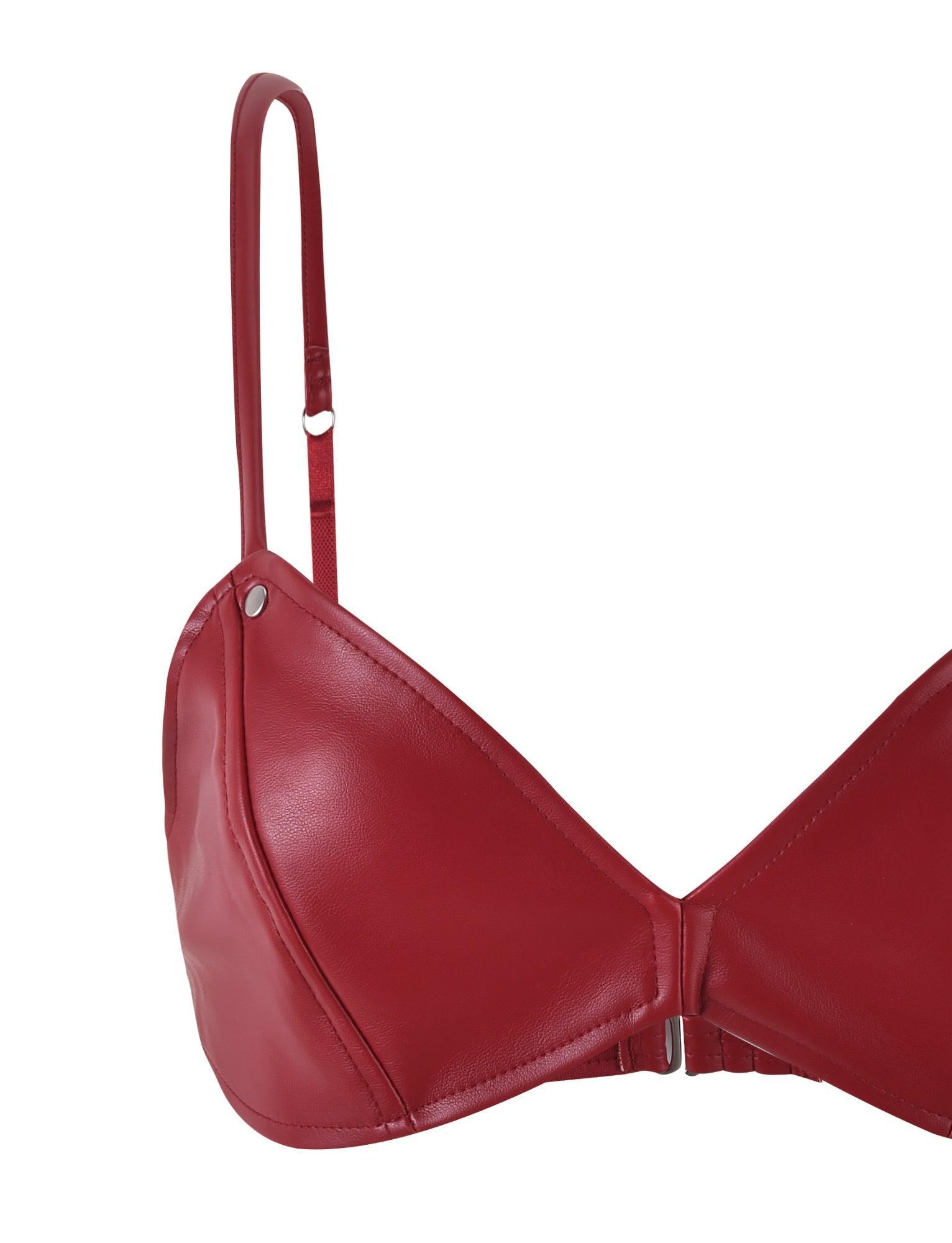 CARLINA PU TOP - RED : BURGUNDY Product Image