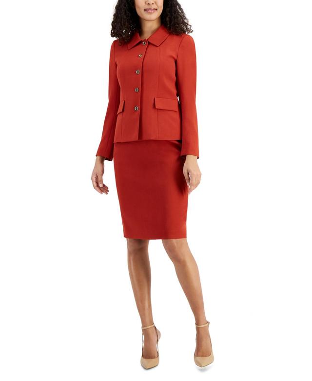 Le Suit Button-Up Slim Skirt Suit, Regular and Petite Sizes Product Image