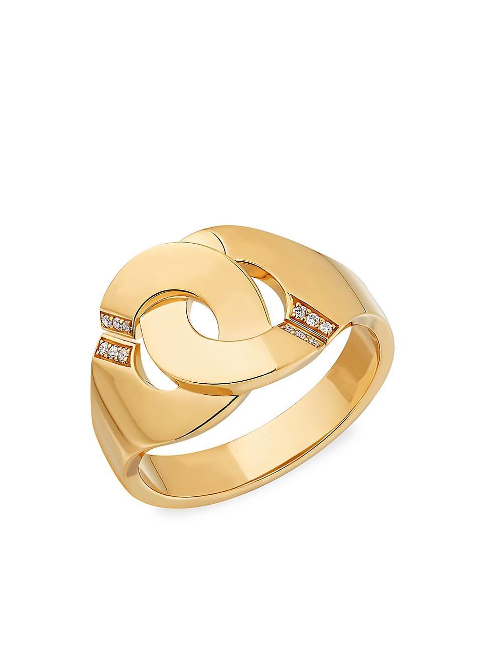 Womens Menottes 18K Yellow Gold & Diamond Ring Product Image