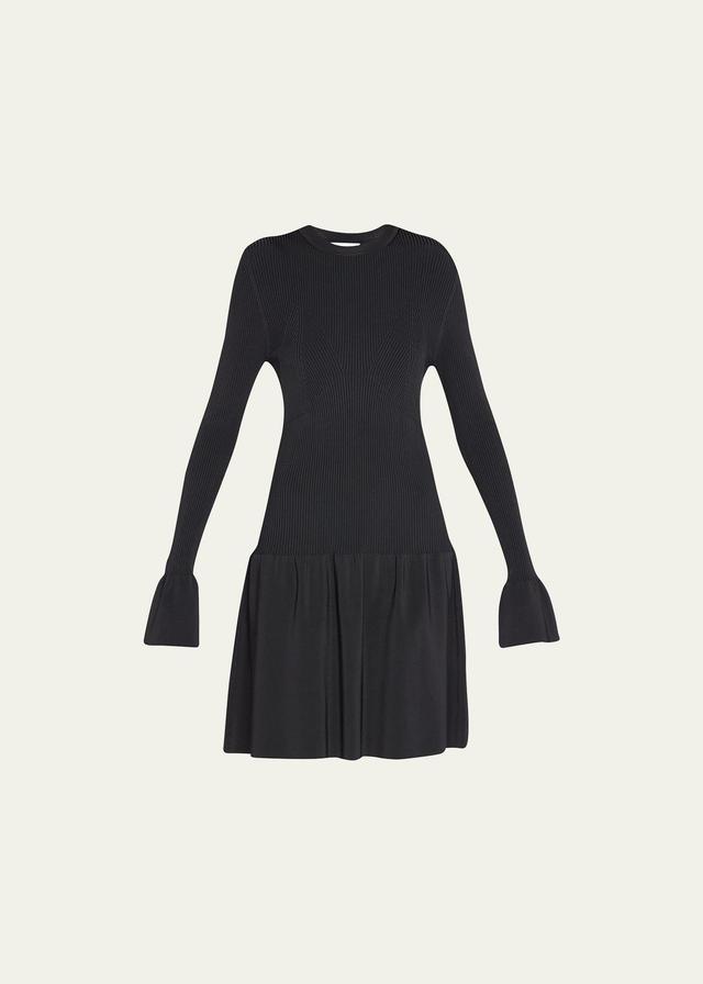 Tanya Taylor Womens Roxanne Bell-Cuff Knit Dress - Black Product Image