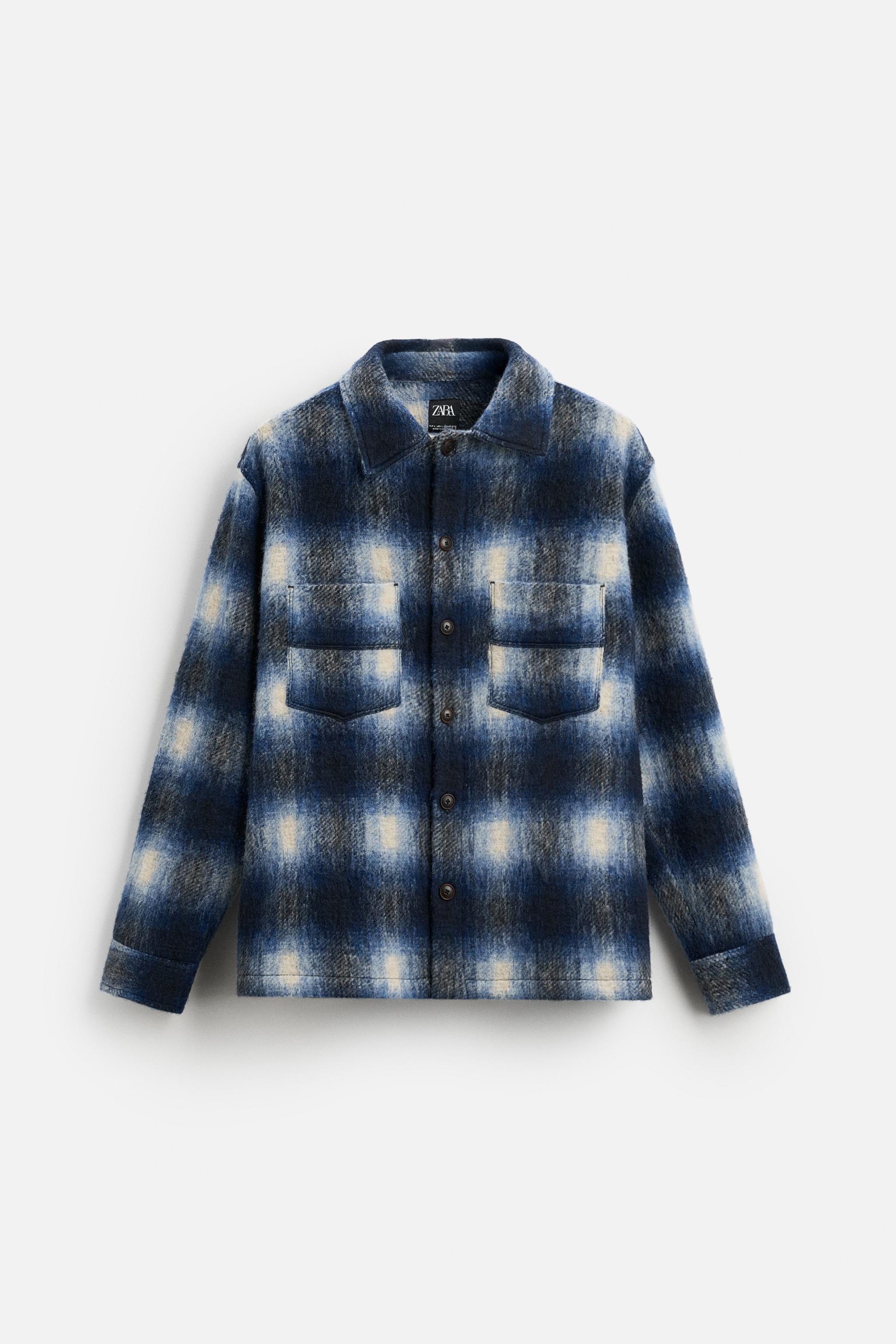 TEXTURED PLAID OVERSHIRT Product Image