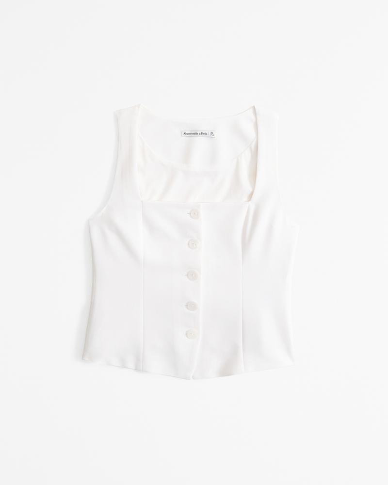 The A&F Mara Tailored Vest Squareneck Set Top Product Image