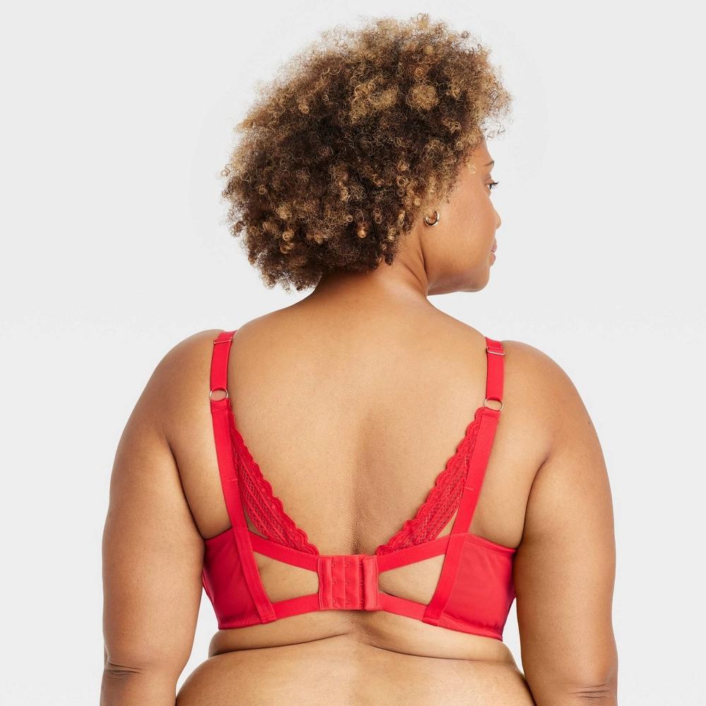 Womens Lace Plunge Push-Up Bra - Auden Wowzer Red 42DD Product Image