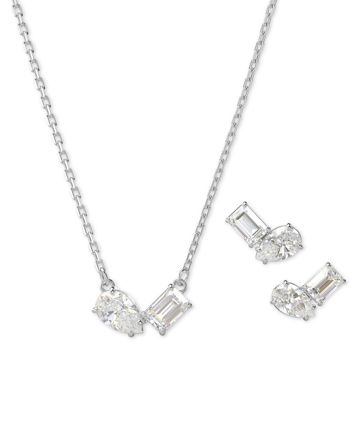 Womens Mesmera Rhodium-Plated & Swarovski Crystal Necklace & Earrings Set Product Image