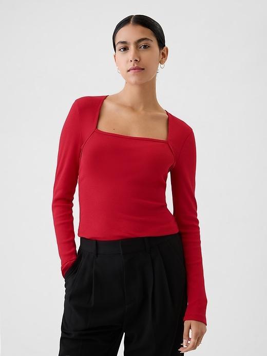 Modern Rib Square-Neck Top Product Image