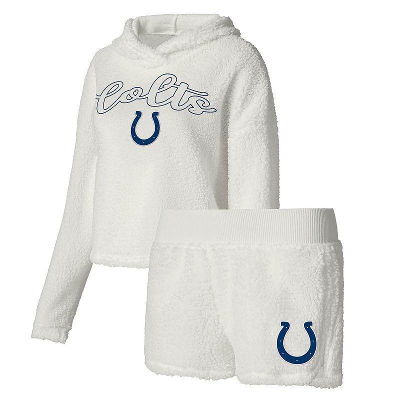 Womens Concepts Sport Indianapolis Colts Fluffy Pullover Sweatshirt & Shorts Sleep Set Product Image