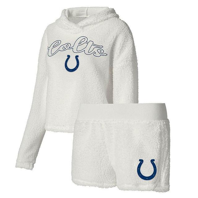 Womens Concepts Sport Indianapolis Colts Fluffy Pullover Sweatshirt & Shorts Sleep Set Product Image