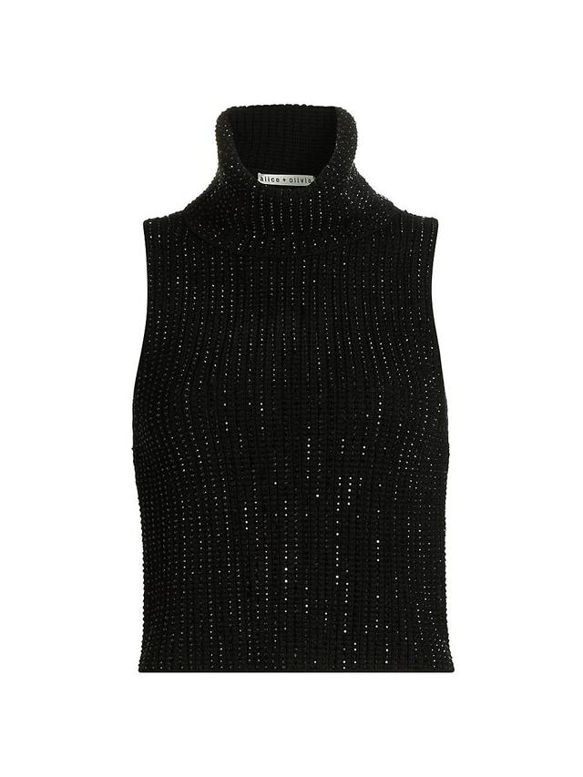 Womens Alma Crystal-Embellished Wool Turtleneck Top Product Image