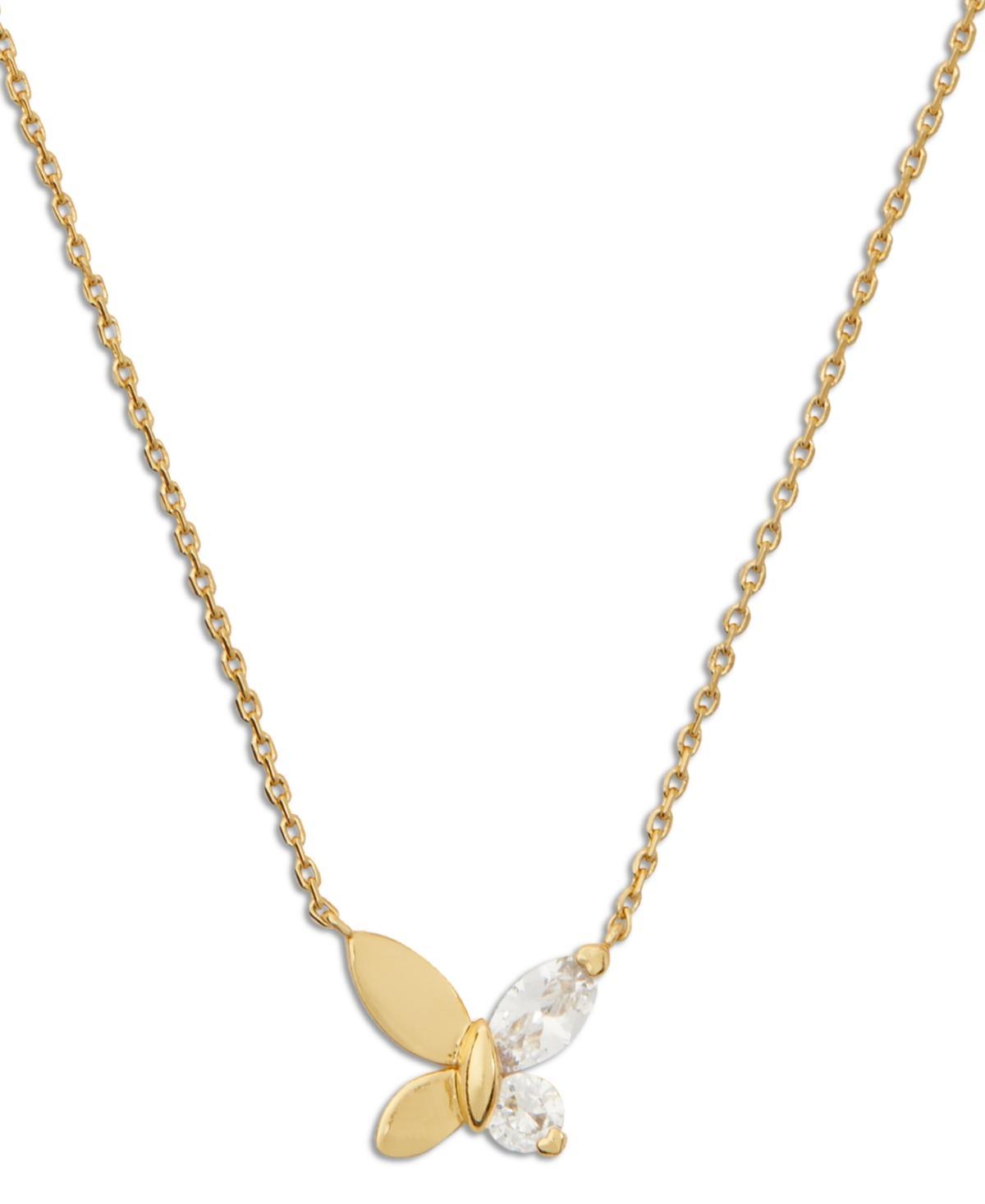 Kate Spade New York Gold-Tone Crystal Social Butterfly Pendant Necklace, 16 + 3 extender Product Image