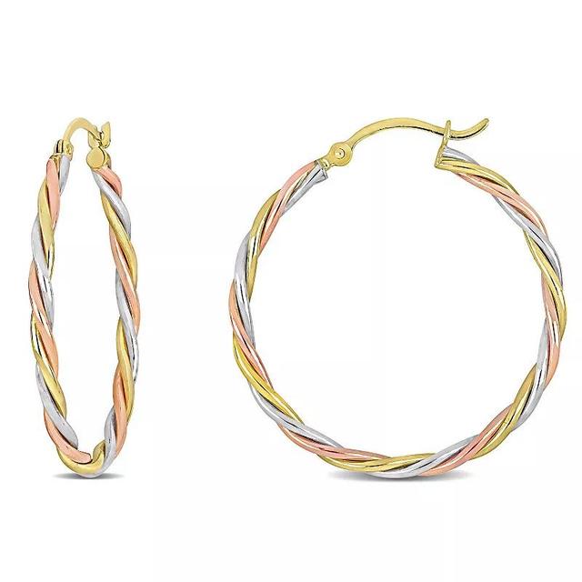 Stella Grace Tri Tone 10k Gold Twisted Hoop Earrings, Womens, 10k  Tone Product Image