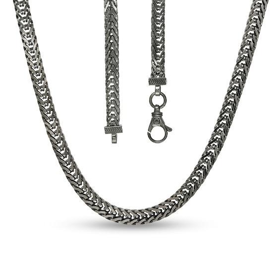 Vera Wang Men 6.0mm Foxtail Chain Necklace in Solid Sterling Silver with Black Rhodium - 22" Product Image