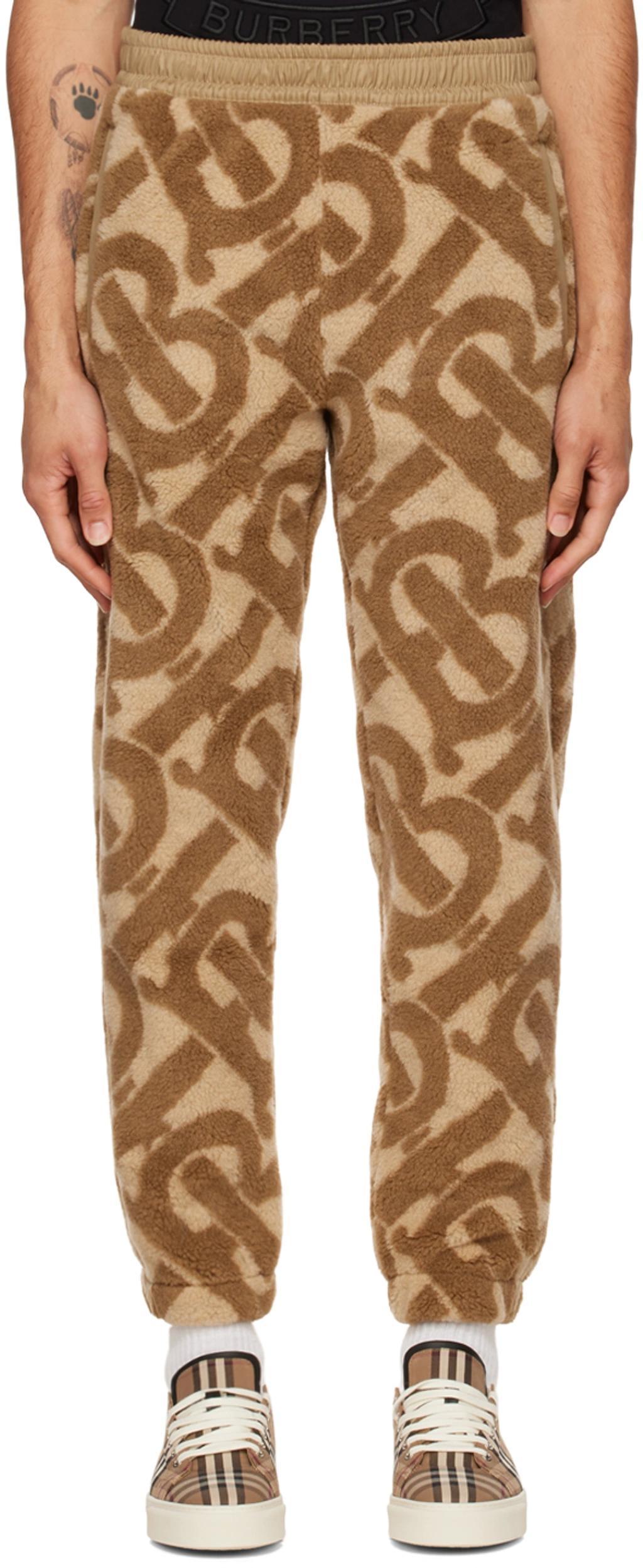 Beige & Brown Monogram Lounge Pants product image