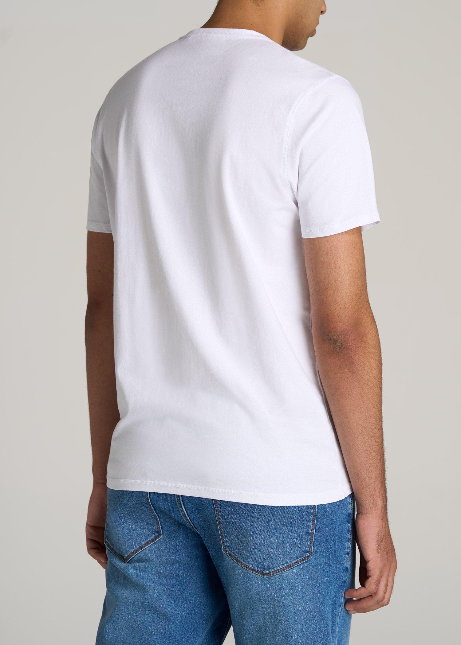 The Essential REGULAR-FIT Crew-Neck Men's Tall Tees in White Male Product Image