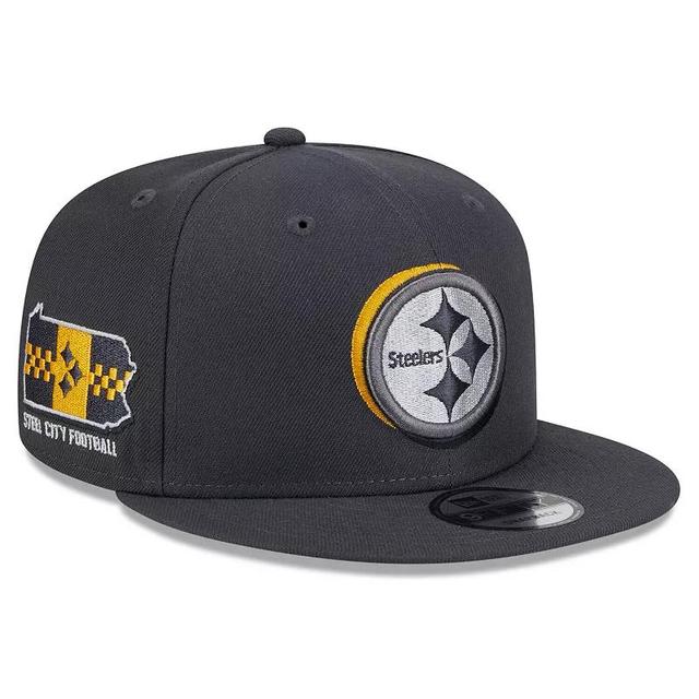 Mens New Era Graphite Pittsburgh Steelers 2024 NFL Draft 9FIFTY Snapback Hat Product Image