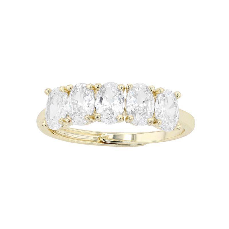 City Luxe 5-Stone Birthstone Crystal Ring, Womens, Silver Tone April Product Image