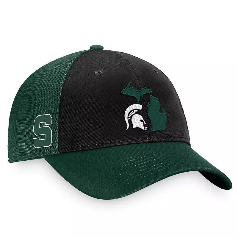 Mens Top of the World Green/Black Michigan State Spartans Origins Trucker Adjustable Hat Product Image