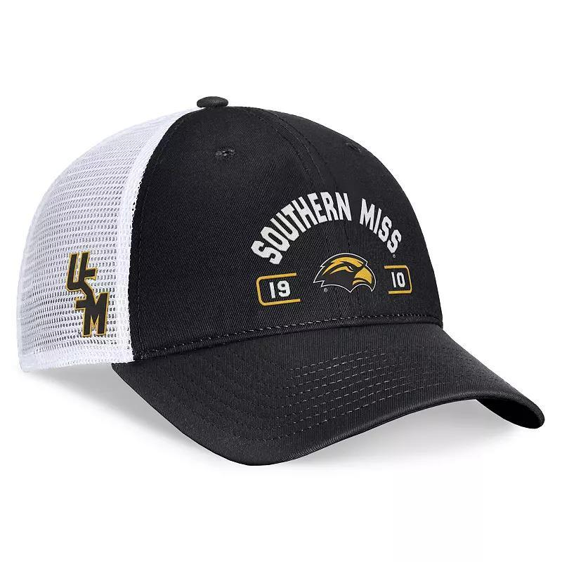 Mens Top of the World Black/White Southern Miss Golden Eagles Free Kick Trucker Adjustable Hat Product Image