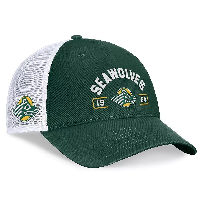 Mens Top of the World Green/White Alaska Anchorage Seawolves Free Kick Trucker Adjustable Hat Product Image