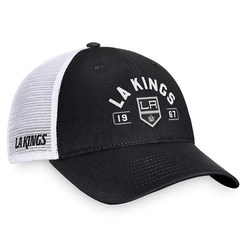 Mens Fanatics Black/White Los Angeles Kings Free Kick Trucker Adjustable Hat Product Image