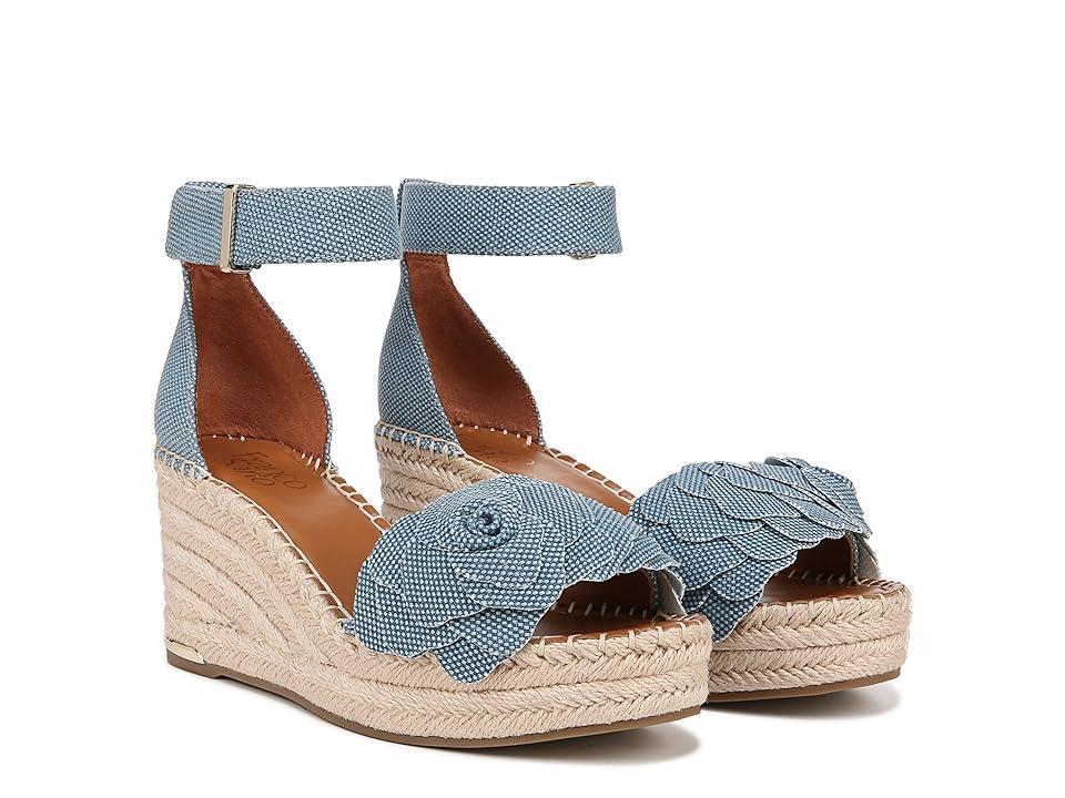 Franco Sarto Clemens Jute Wrapped Espadrille Wedge Heel Sandals (Denim Flower) Women's Sandals Product Image