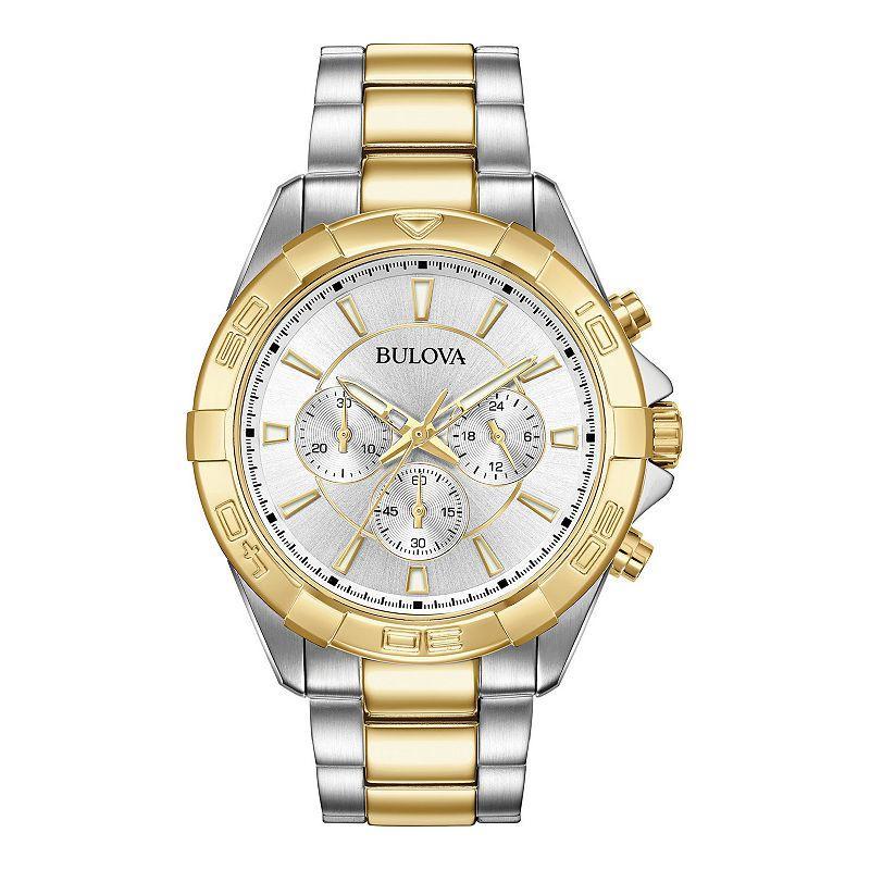 Bulova Mens Two-Tone Chronograph Watch - 98A221 Gold Silver Product Image