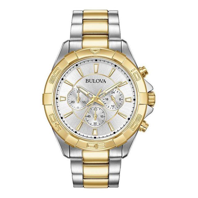 Bulova Mens Two-Tone Chronograph Watch - 98A221 Gold Silver Product Image