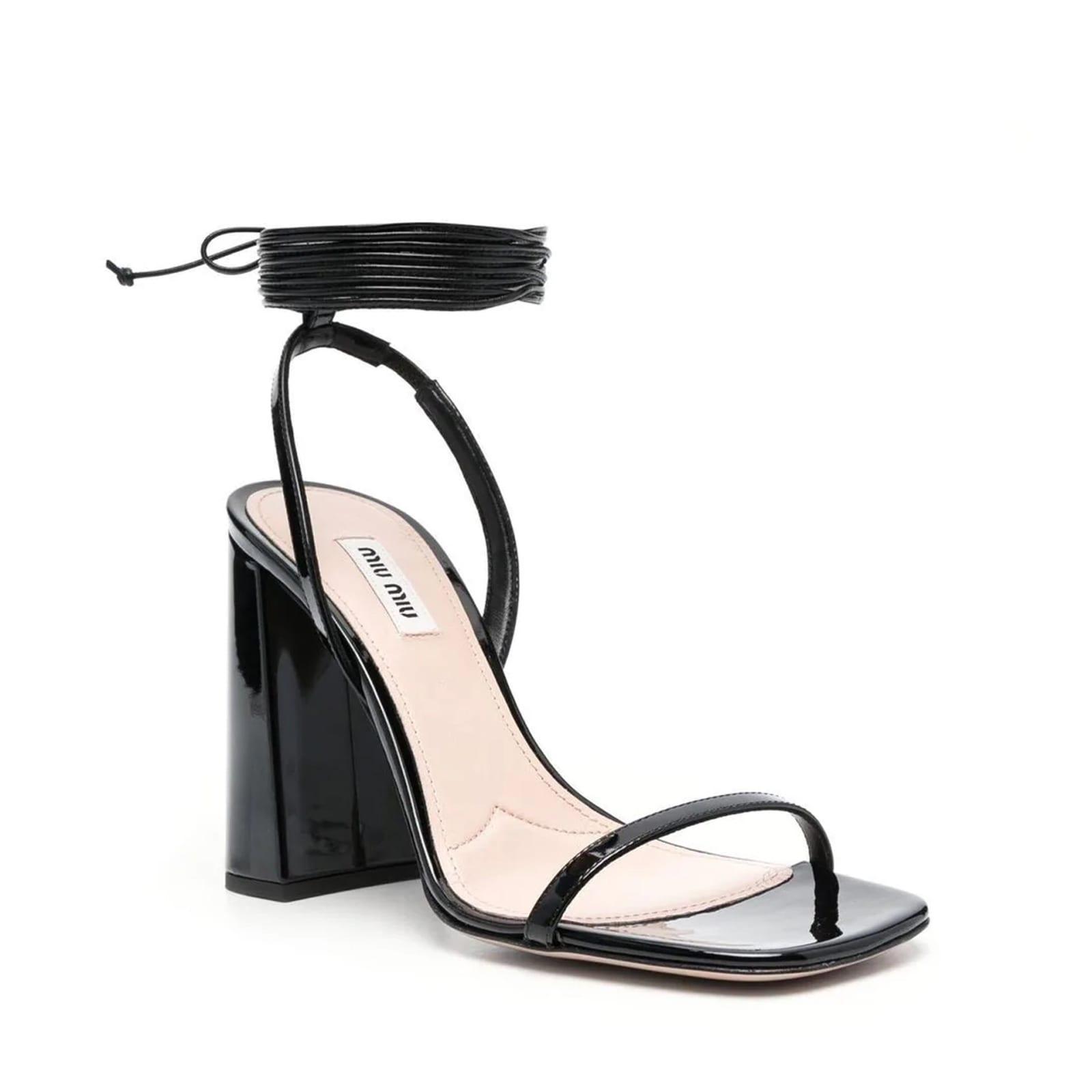 Leather Sandals In Black Product Image