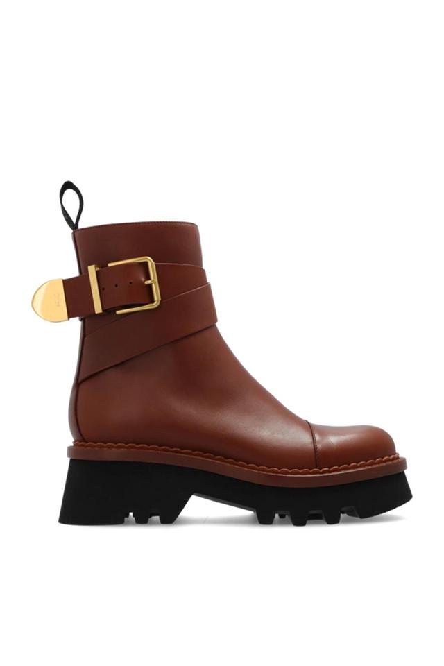 Brown Owena Leather Ankle Boots Product Image