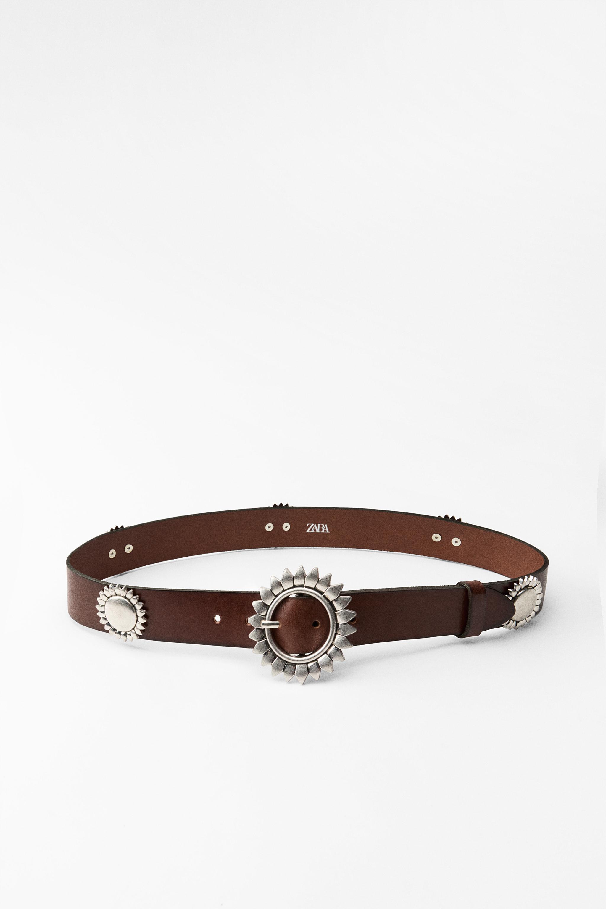 FLOWER BUCKLE LEATHER BELT Product Image