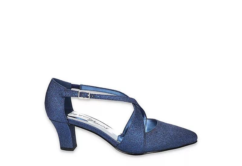 Easy Street Elegance Womens Slingback Pumps Blue Glitter Product Image