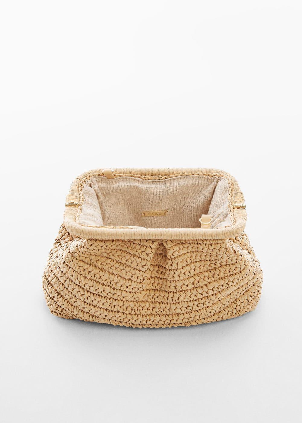 MANGO - Rattan clutch bag - One size - Women Product Image