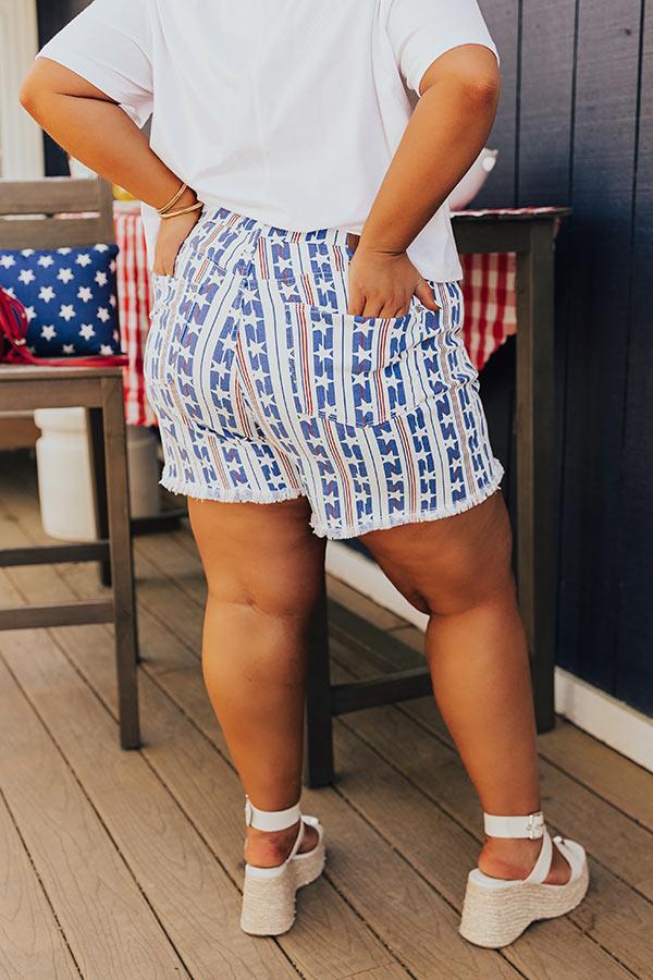 Judy Blue Dreaming In Stars And Stripes High Waist Shorts Curves Product Image